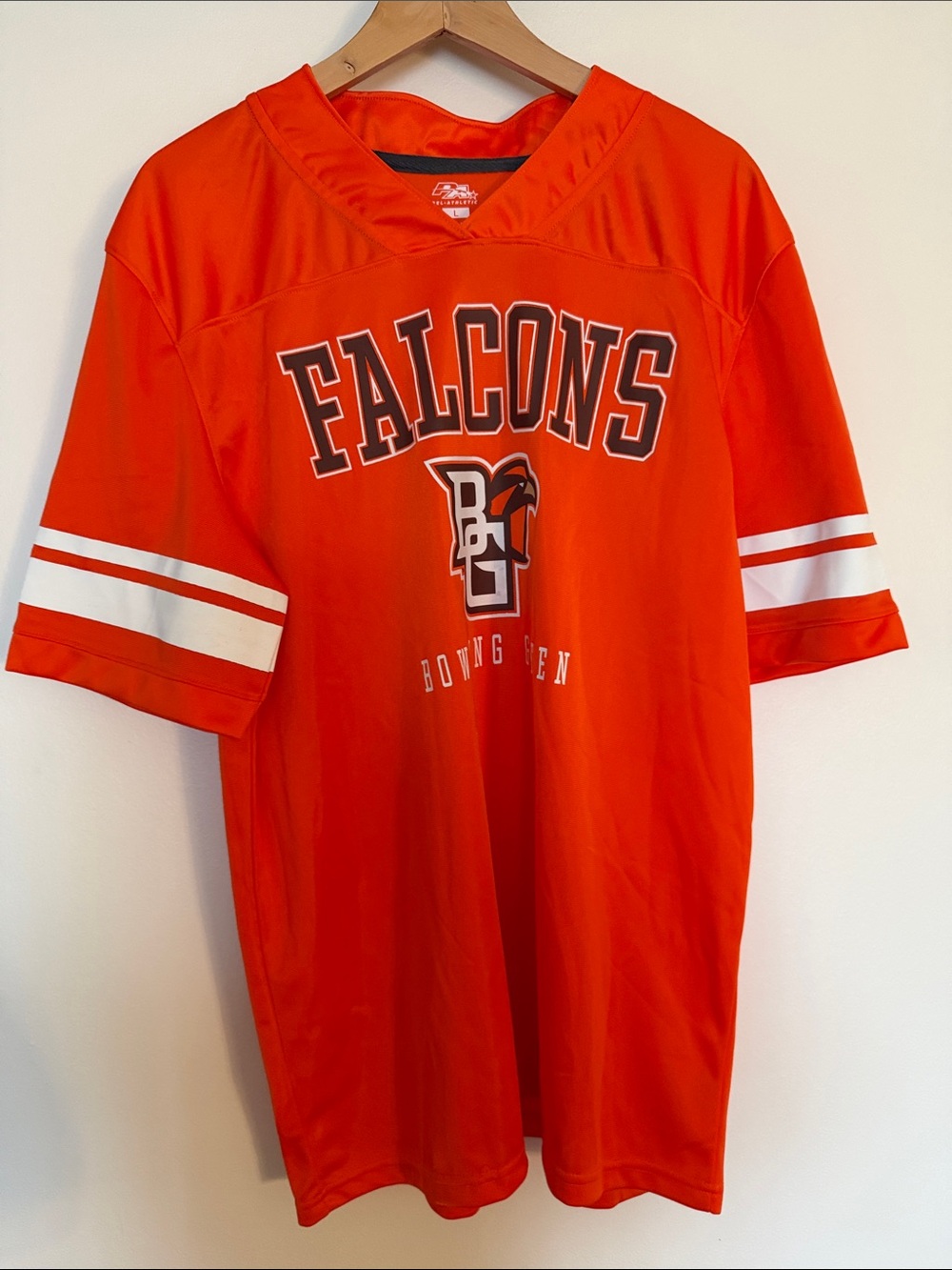 Russell Athletic Falcons Jersey in Bright Orange with White Stripes